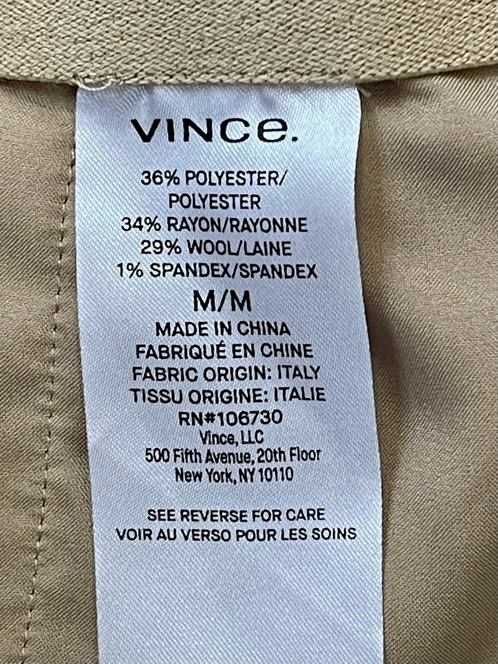 Vince Italian Wool Blend Pull-On Wide Leg Pants Medium Camel - Picture 7 of 8